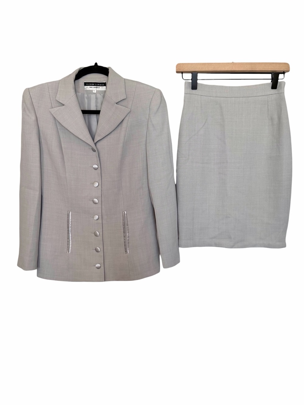 VTG 90s Olivier Lapidus pour Ted Lapidus Paris Wool Skirt Suit - EU 36/38